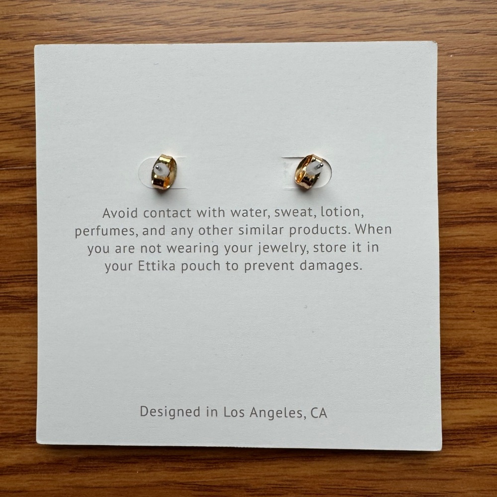 NEW Ettika Gold Crystal Drop Earrings - Picture 3 of 4